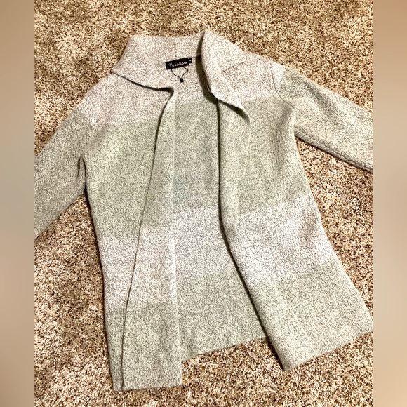 Creation Cardigan Sweater Wool Blend Size M Long Knitted Striped Fall Winter - Picture 8 of 8